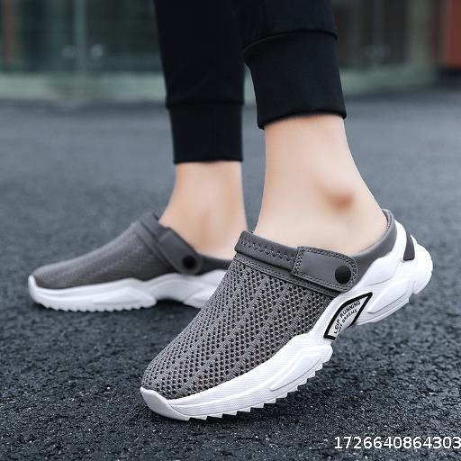plus size Men's summer shoes men's half slippers men's sandals hole closed toe sandals beach shoes