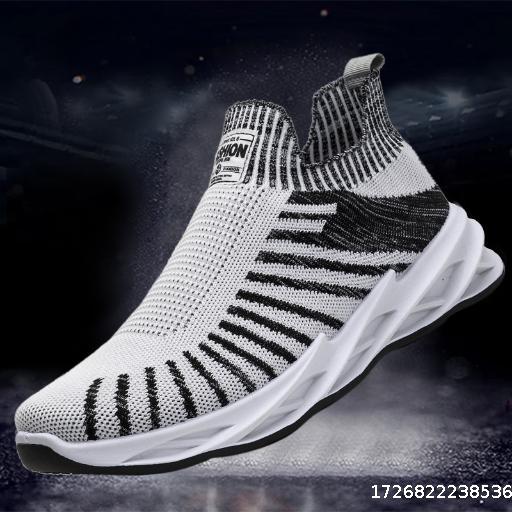 plus size Breathable Thin Trendy Shoes Mesh Casual Shoes Men's Flyknit Socks Shoes