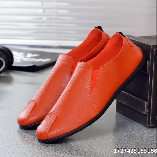 Men's Shoes Soft soled One Step Stepping Spring Men's Shoes British Style Shoes Casual Leather Shoes Bean Shoes