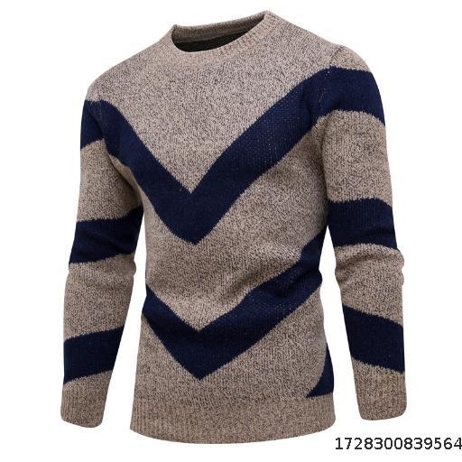 Europe and the United States men's knitwear cross border crew-neck color sweater base
