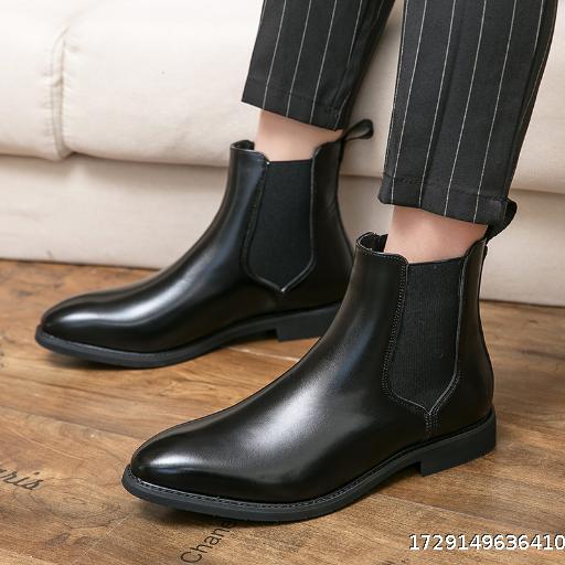 Autumn/Winter Leather Boots Fashion Men's Outdoor Casual Leather Boots Trendy Retro Hooded Boots