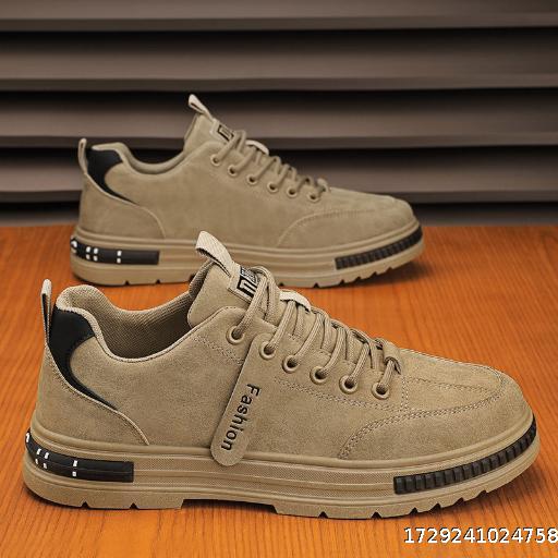 Spring Men's New Breathable Labor Protection Shoes Men's Trendy Versatile Anti slip Sports Board Shoes Dad Shoes