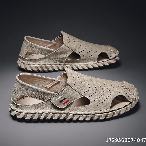 Sandals Outer Wear Baotou Slippers Driving Dual Purpose Men's Non-Slip Beach Leather Sandal Slippers