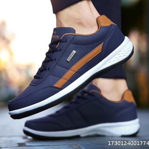 Large size new men's shoes, leather surface, ultra light sports shoes, casual student board shoes, running shoes, size 48