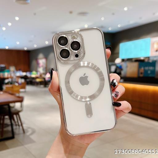 Suitable for iPhone 16 Pro phone case magnetic plating transparent built-in lens film Apple 15 all inclusive protective cover