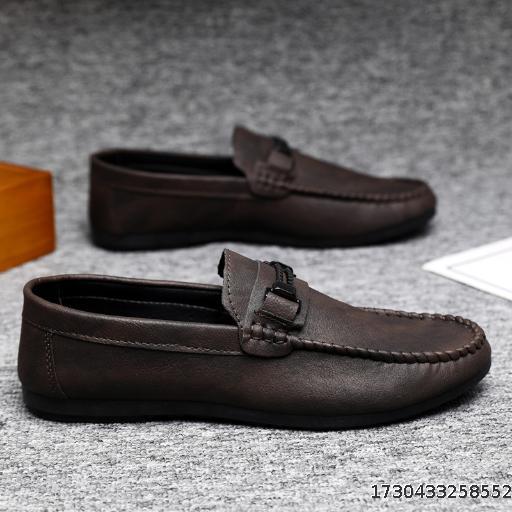 Summer soft sole business work waterproof lightweight leather men's loafers men's thick sole breathable