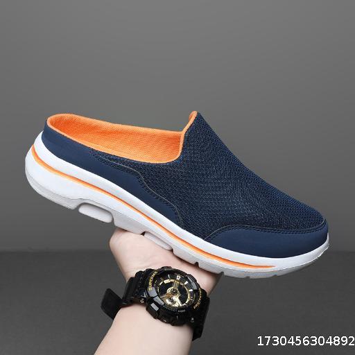 New Large Casual Shoes Half Top Single Shoes Flat Bottom Mesh Breathable Sandals
