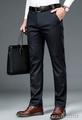 Ice silk men's casual pants summer thin trousers men's loose straight men's pants summer middle-aged business trousers