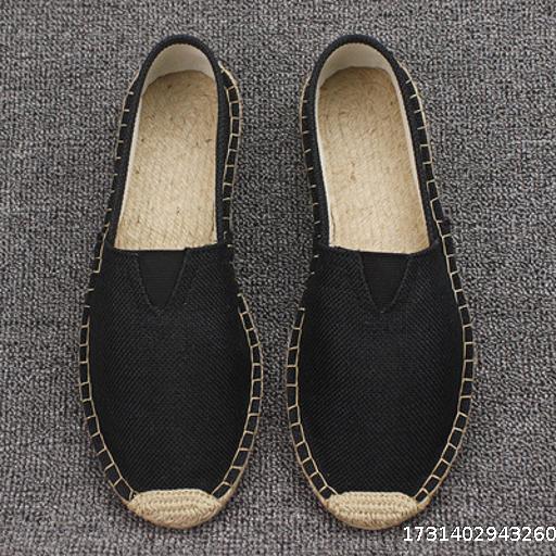 Straw shoes for men, lazy shoes for fishermen, linen canvas shoes for women, slip-on shoes for couples, old Beijing cloth shoes manufacturers
