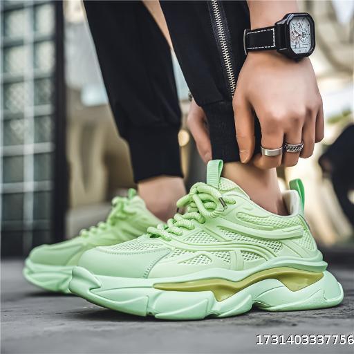 2024 Autumn New Men's Shoes Mesh Breathable Thick soled Shoes for Youth, Casual, Versatile, Sports, Dad's Shoes, Men's Wholesale