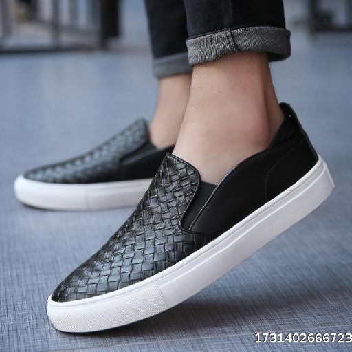 men's british style woven breathable loafers