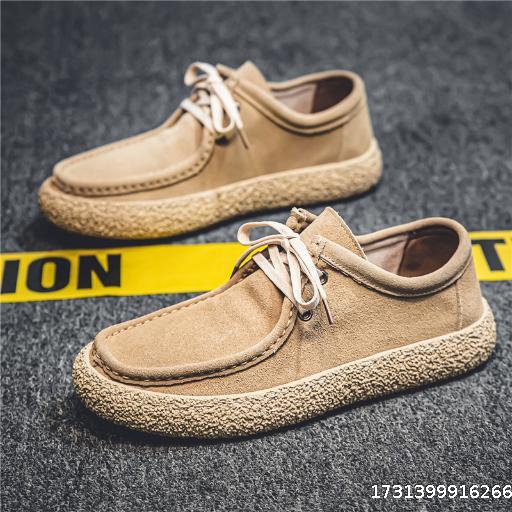 2024 Spring/Summer Cross border Matte Leather Men's Trendy Shoes, Internet Famous Popular Soft soled Casual Shoes for Men, One Step Stepping Bean Shoes for Men