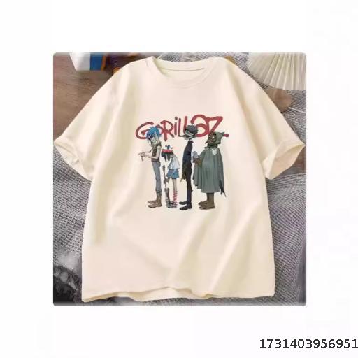 Gorillaz PUNK ROCK T-shirt Men's and Women's O-neck Short sleeved T-shirt