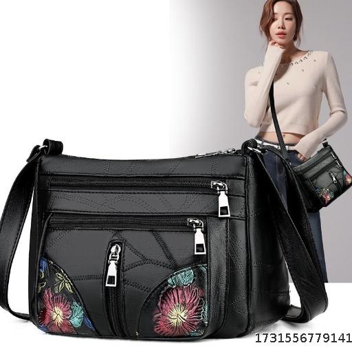 New Korean version soft leather large capacity shoulder crossbody bag