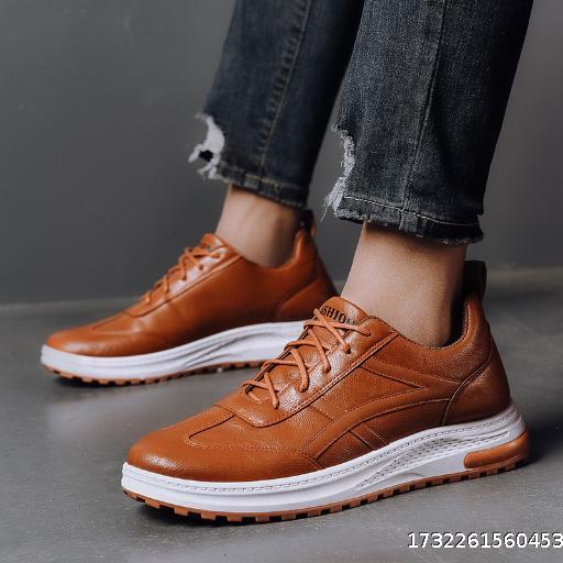 British business men's shoes new fashion trend PU casual shoes men lace-up low-top shoes