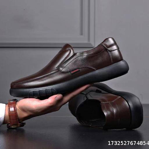 【10 pairs per unit】Men's Business Casual Shoes 2024 New Leather Shoes Soft soled Casual Shoes Cross border Men's One Step Stepping Bean Shoes Men's Shoes