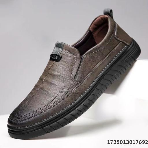 Leather shoes men leather soft sole breathable leisure non-slip men