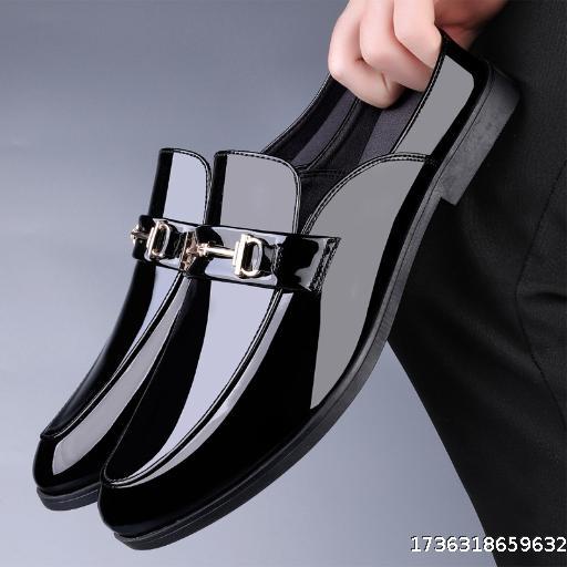 2025 new large size men's toe shoes summer fashion trend breathable slip-on men's snake pattern half-slipper loafers