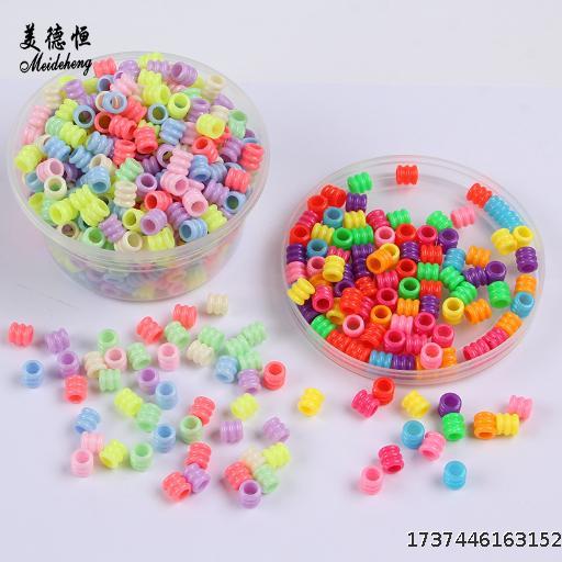 Slime accessories straight hole barrel beads handmade beading materials acrylic jewelry loose beads accessories