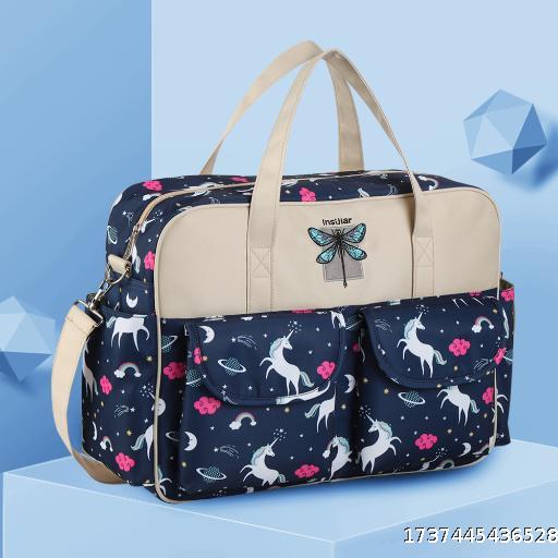 Waterproof nylon printed one-shoulder mommy bag crossbody handbag mother and baby bag large capacity mommy bag