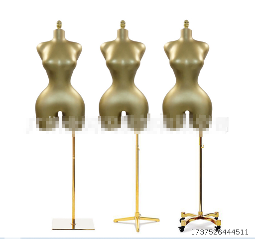 Matte gold paint European and American plus size female model Kardashian plastic half-body big breasts and big butt clothing store display