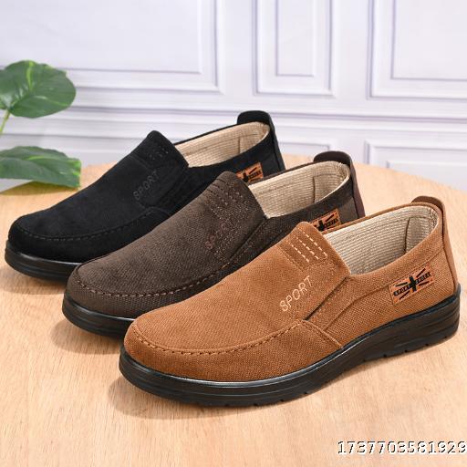Old Beijing cloth shoes men's breathable thick sole soft sole middle-aged elderly dad shoes lightweight non-slip large size casual men's shoes