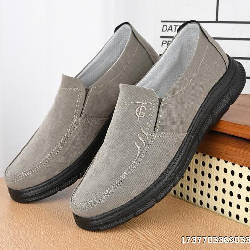 Spring Old Beijing Cloth Shoes Men's Soft soled Breathable New Casual Canvas Shoes Comfortable Middle aged and Elderly One Step Stepping Dad Shoes