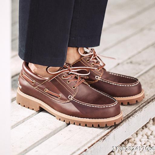 Summer New Retro Low cut British Style workwear Shoes Trendy Casual Genuine Leather Shoes