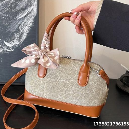 High end handbag fashion trend shell bag retro contrasting color single shoulder crossbody bag