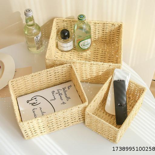 Paper Vine Weaving Desktop Storage Box Home Dormitory Office