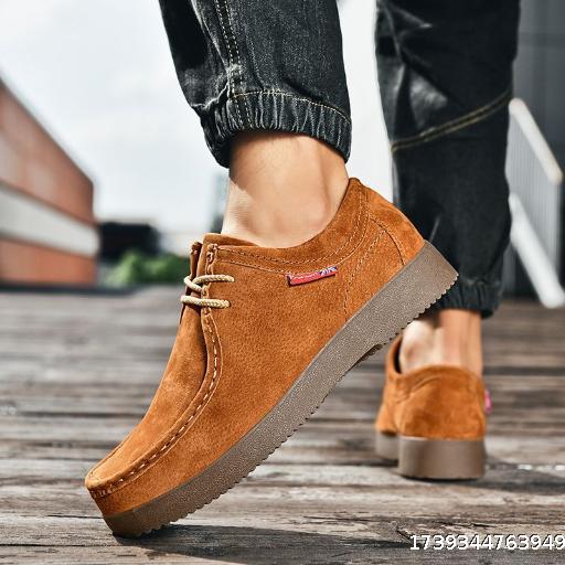 Genuine leather men's shoes casual leather shoes lace-up work shoes British style comfortable labor protection shoes all-match business leather shoes