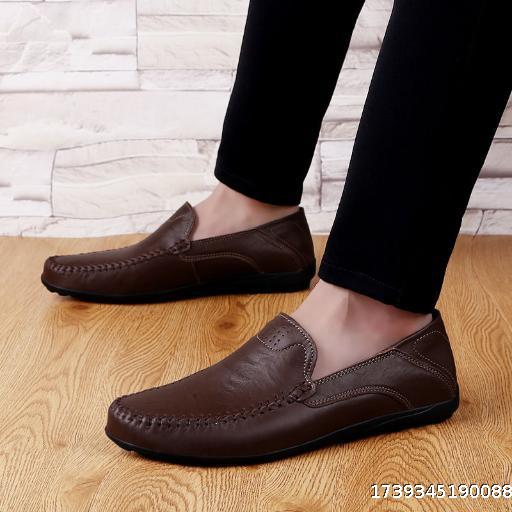breathable men's shoes casual leather shoes cool leather shoes comfortable bean shoes