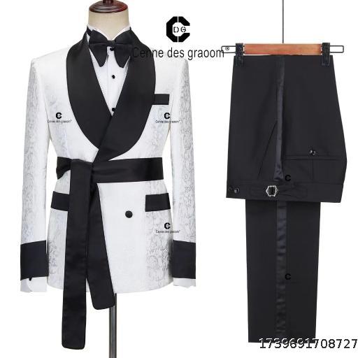 Latest Men Suit2 piece suit autumn cardigan small suit belt