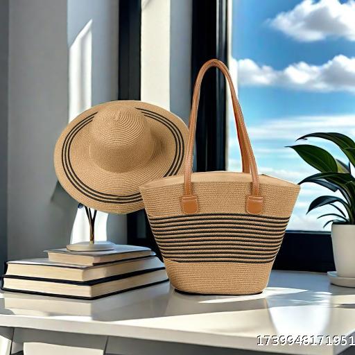 Shoulder Straw Bag Large Capacity Woven Tote French Beach Bag