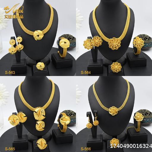 Hot selling jewelry sets necklaces bracelets earrings rings for women