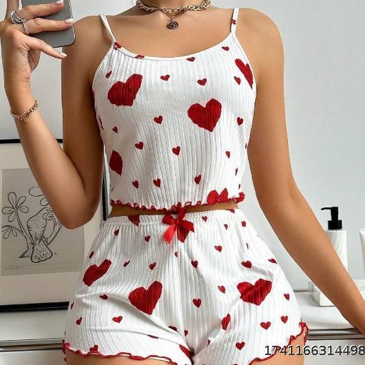Summer new sleeveless halter Europe and the United States wind pit stripes girl love print pure desire pajamas female