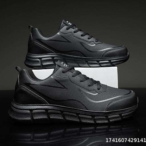 New Men's Shoes Men's Casual Sports Shoes Versatile Lightweight Black Large Shoes