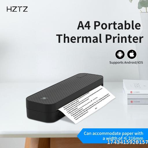 HZTZ-A4DY Thermal Printer Portable Home Printer Wireless Connection to Mobile Phone