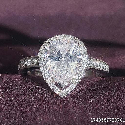 Vintage Ring Fashion Luxury Women's Waterdrop shaped Pear shaped Ring Multi colored