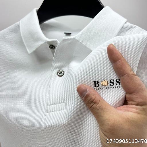 Printed high end lapel polo shirt