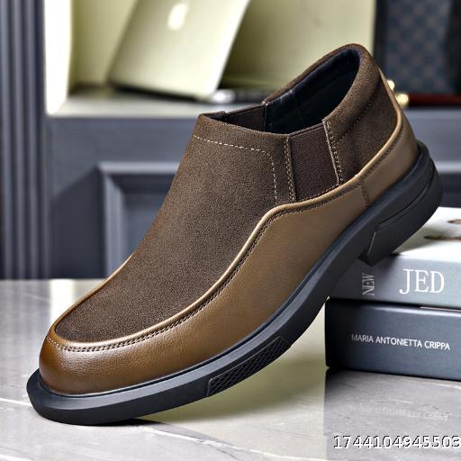 Men's plus size new one foot men's leather shoes, suede shoes, casual lazy versatile men's shoes 48