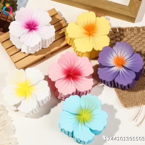 Frosted Rolled Heart Flower Hair Clip Women Premium Feeling Seaside Holiday Grab Clip Plate Hair Shark Clip