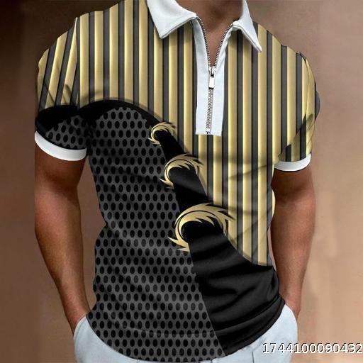 3D Digital Printing Men's Summer Short Sleeve Polo Shirt