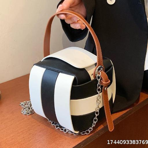 Women's 2024 New Color Contrasting Personalized Daily Commuter Shoulder Bag Simple Crossbody Woven Women's Bag