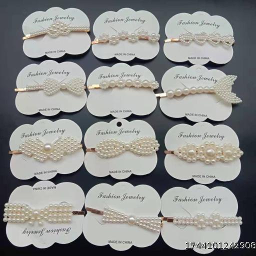 Individually packaged Japan and South Korea net red pearl hair clips BB a word clip net red hair clip bangs sea side clip duckbill clip hair