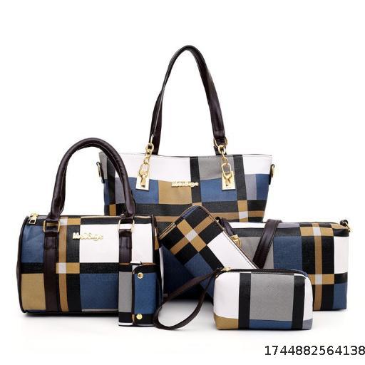 New Checkered Six Piece set Tote Bag Single Shoulder Handheld Women's Bag
