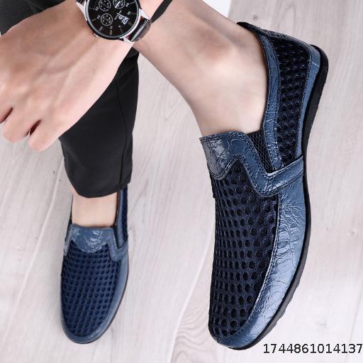 2025 Summer Hollow Fashion Men's Casual Shoes Mesh Breathable Large Men's Shoes