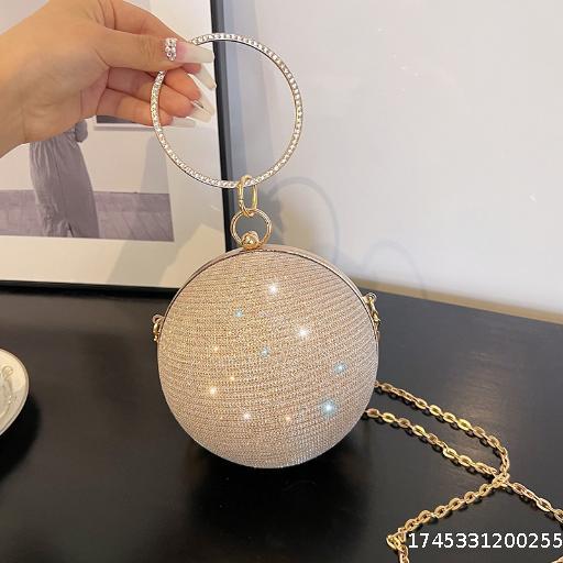 Small niche design round ball bag for women's new high-end handbag, crossbody chain small bag, dinner bag, mini mouth red envelope