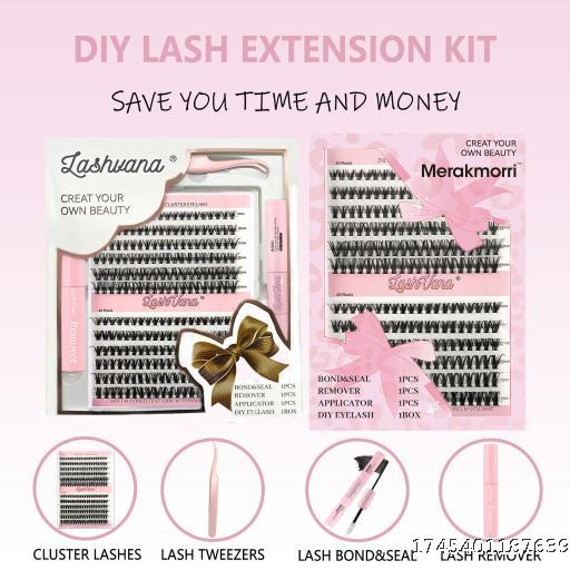 Lash Kit Segmented Self Grafted False Eyelash Set Box Pingdu City Eyelash Wholesale Large Capacity Eyelash Book