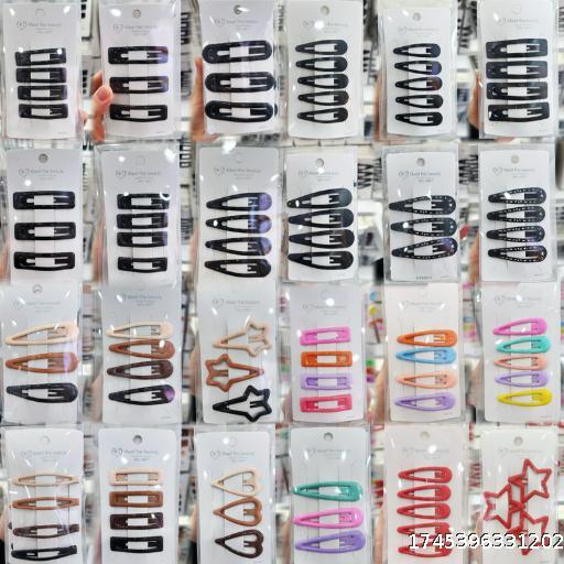 Korean version black Hyunya color straight clip drip oil side notch clip frosted BB clip card wholesale